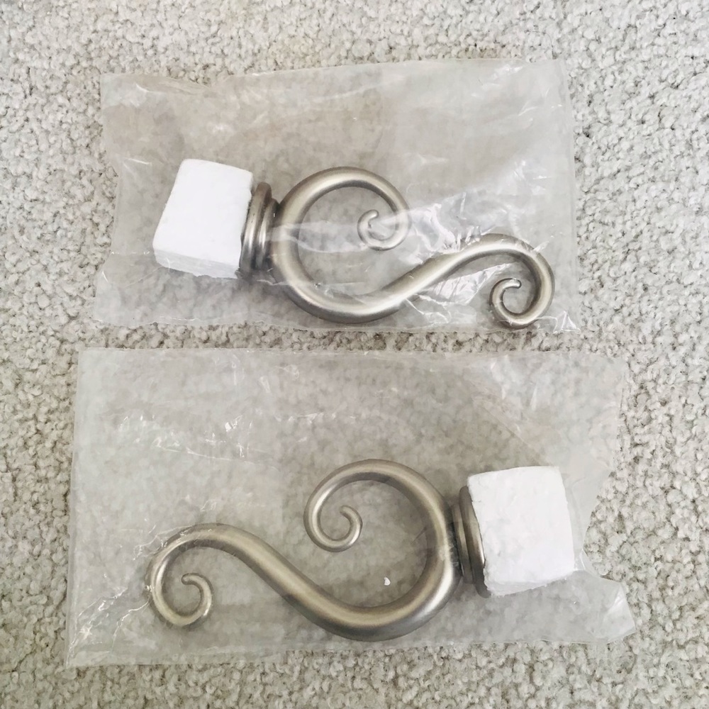 Country Curtains Nickel Scroll Curtain Finials